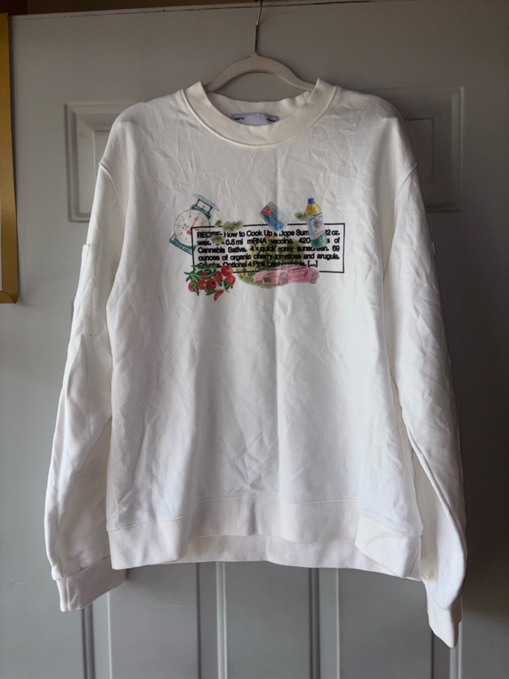 Sundae School white pullover graphic sweatshirt size M/L
